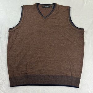 Carnoustie Mens Size Large Brown Merino Wool Golf Vest
